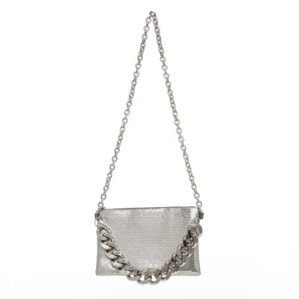 KARA SILVER CHAIN MAIL CROSSBODY BAG used twice excellent condition